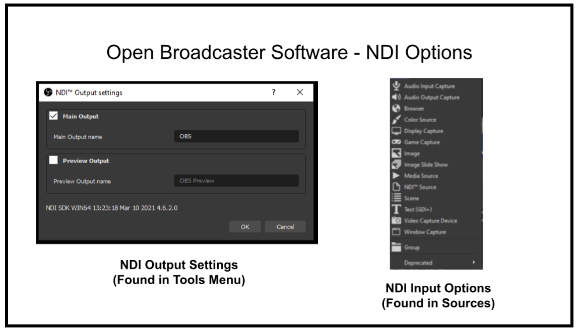 NDI Output Settings in OBS